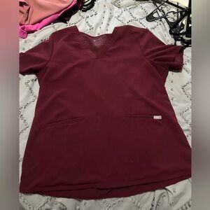 Figs maroon scrub top
